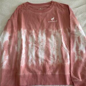 Bronco Pink and White Tie-Dye Women's Sweatshirt NEVER WORN